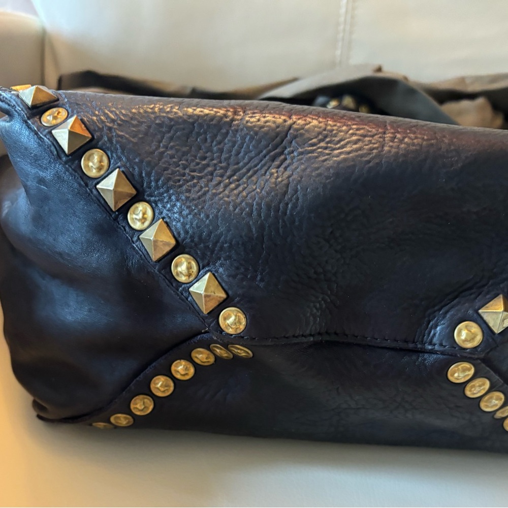Campomaggi Black Leather Tote Bag with Studs - New with Tags - Picture 8 of 9